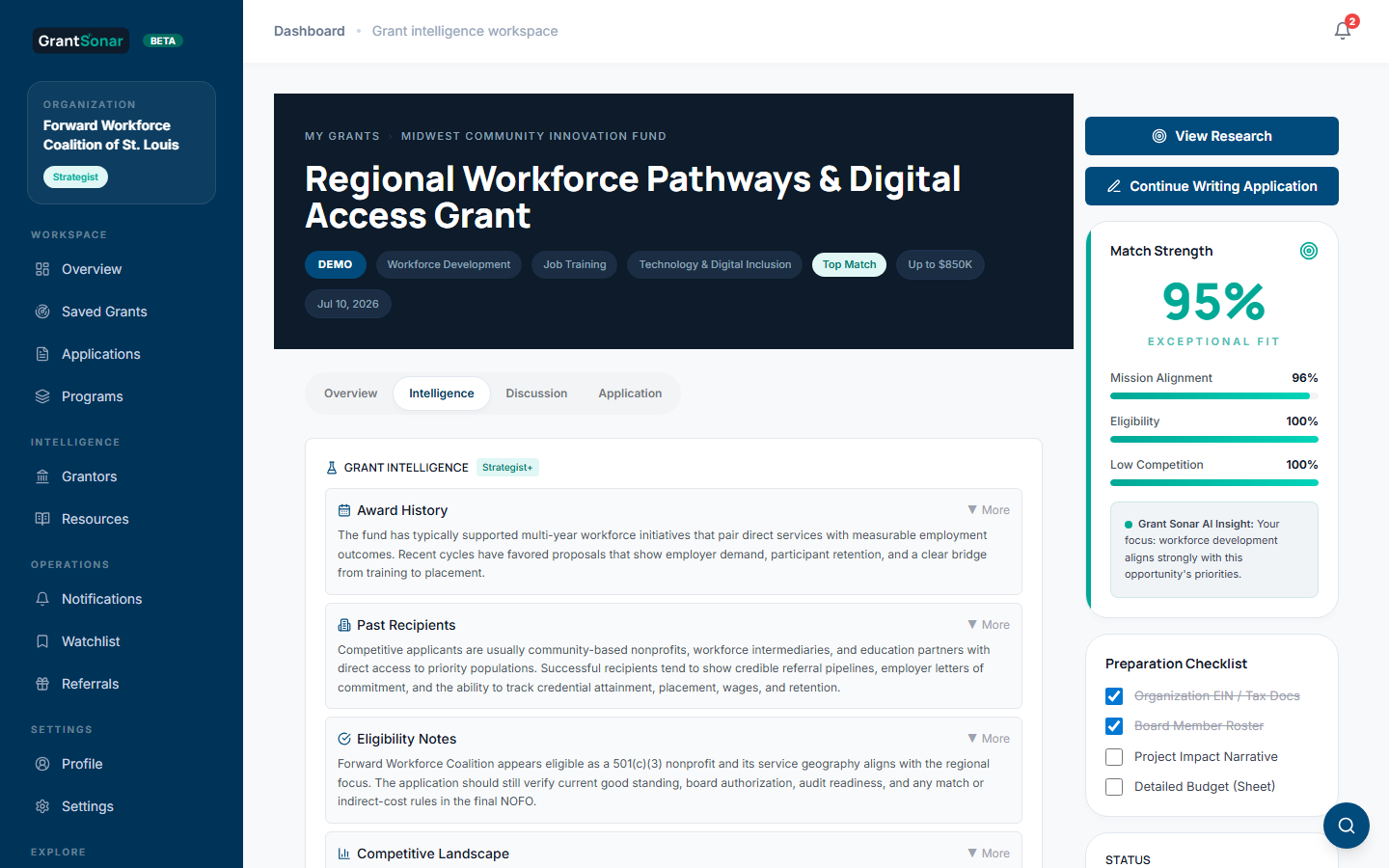 Grant research before you write screenshot